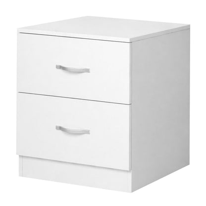 Bedside Table 2 Drawers White 40x36x47cm