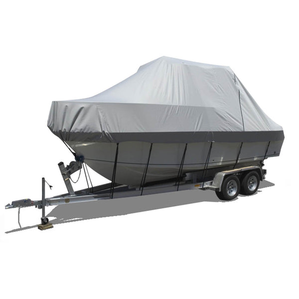  12-14 FT Boat Cover Trailerable Weatherproof Grey 14FT