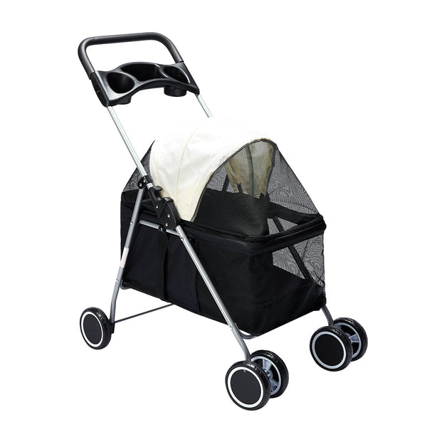  Large Pet Stroller Dog Cat Carrier Black