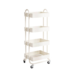 4 Tiers Kitchen Trolley Cart White