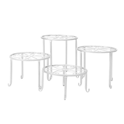 4 x Metal Plant Stand Outdoor White