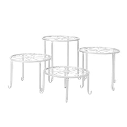4 x Metal Plant Stand Outdoor White