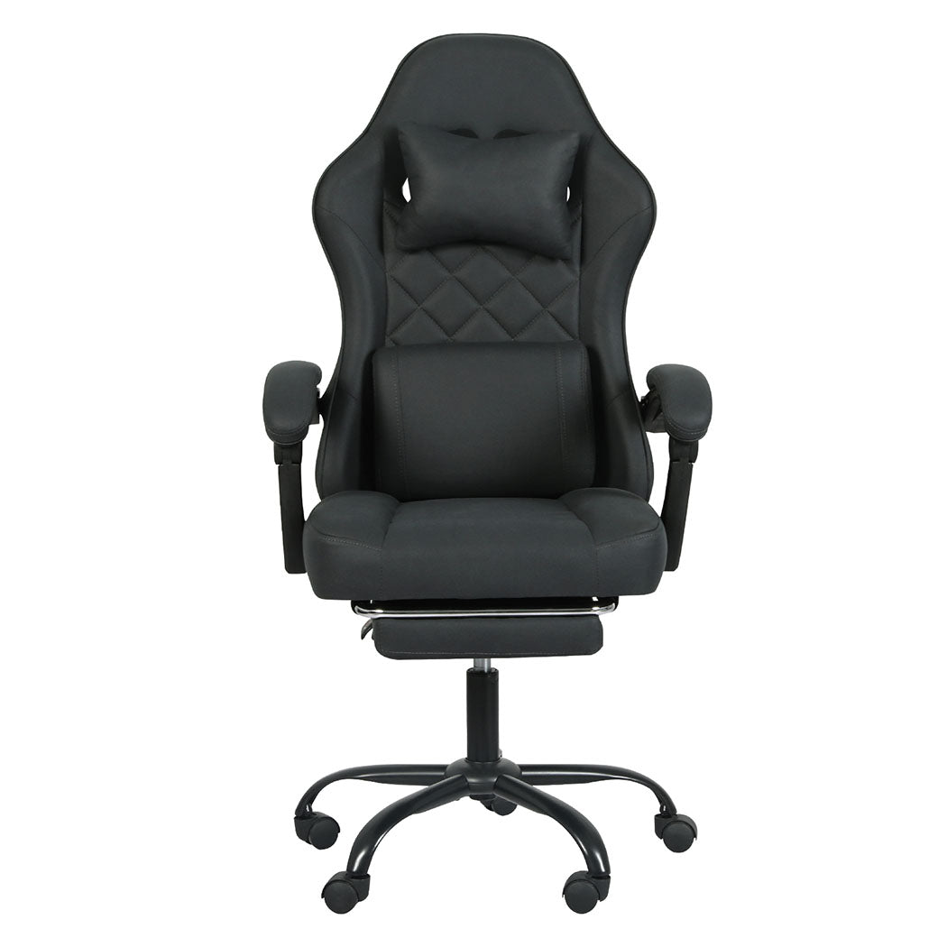 High Back Office Chair Grey Fabric 60x60x124cm