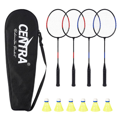 Badminton Set 4 Rackets Lightweight 66x20cm