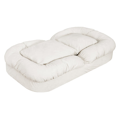 Cozy Convertible Lounge Floor Sofa Bed  Wood Finish Classic