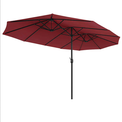 Large Red Patio Umbrella 200x380x233cm
