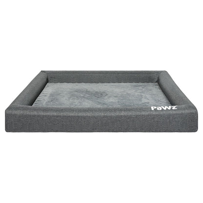 Memory Foam Dog Bed Large Grey 78x52x13cm