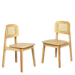 Compact 4x Rattan Dining Chair Wooden Kitchen Chair  Sleek Modern