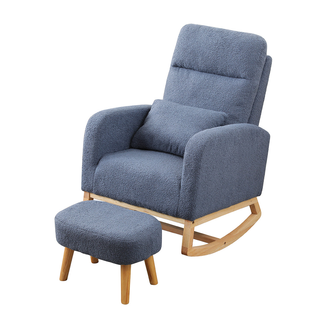 Premium Rocking Chair Ottoman Footrest With Side Pocket  Adjustable