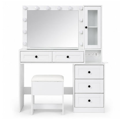 Dressing Table With Led Mirror 110x40x133cm