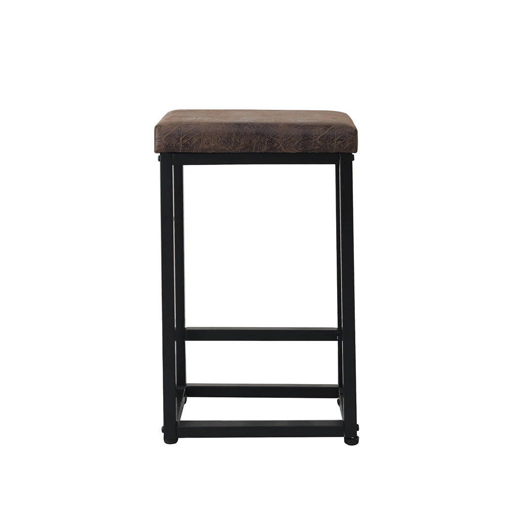 2X Bar Stools PU Leather Metal