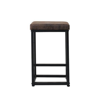 2X Bar Stools PU Leather Metal