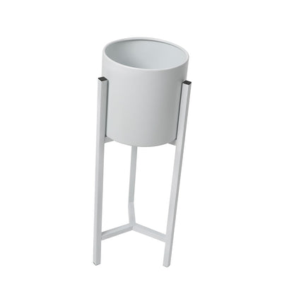 Plant Stand Garden Planter Metal White Small