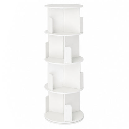 Rotating Bookshelf Corner 4 Tier White
