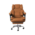 Gaming Chair Office Computer Brown Footrest