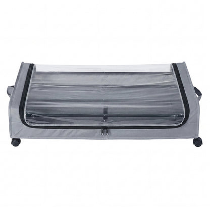 Levede 2x Under Bed Storage Containers for Shoe and Apparel Clear-Lidded Rolling