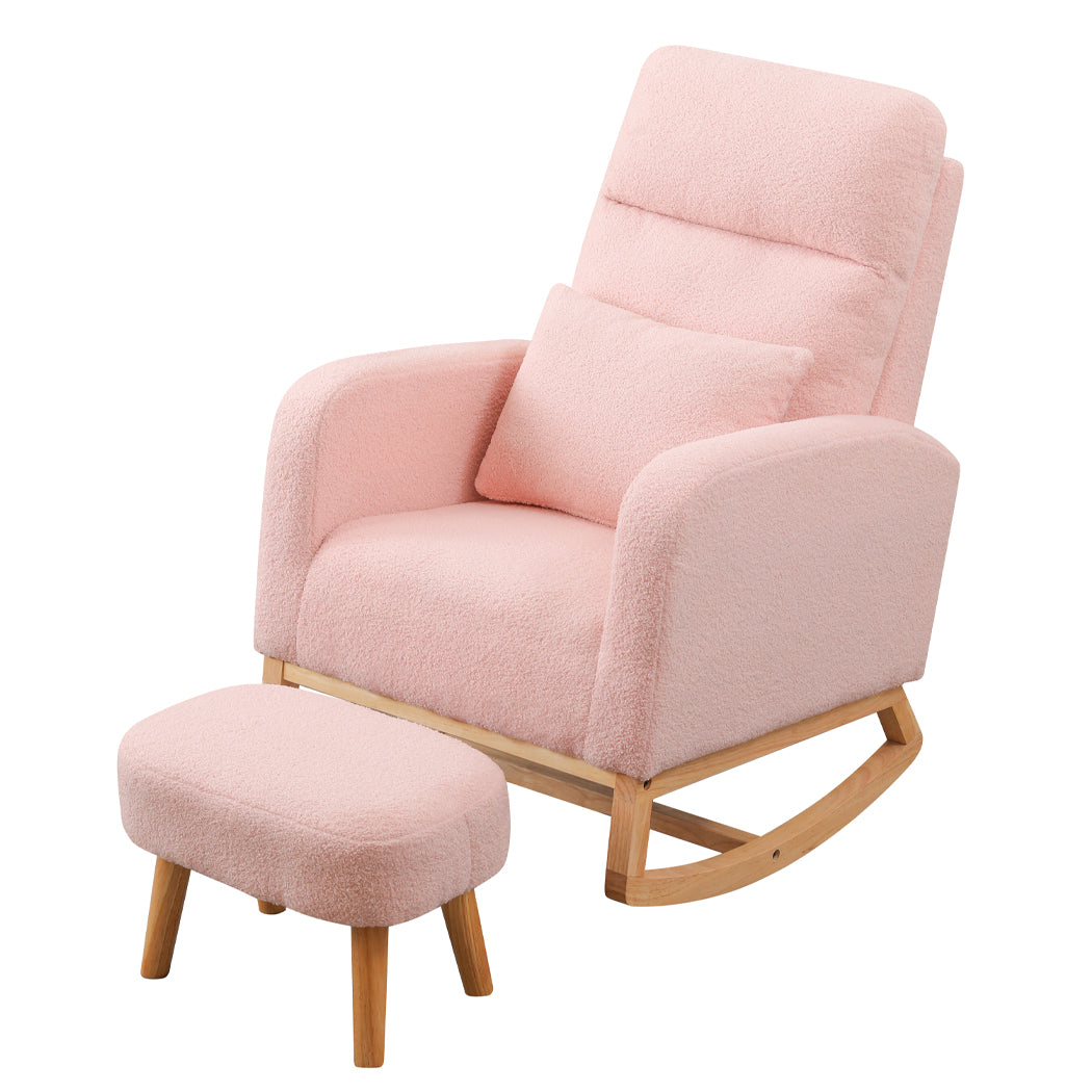Luxury Rocking Chair Ottoman Footrest With Side Pocket  Comfortable