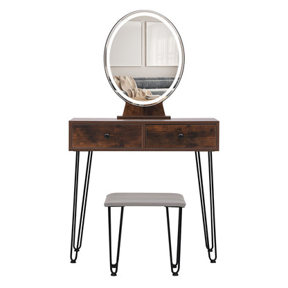 Premium Dressing Table LED Light Strip Brown  Durable Frame