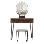 Premium Dressing Table LED Light Strip Brown  Durable Frame