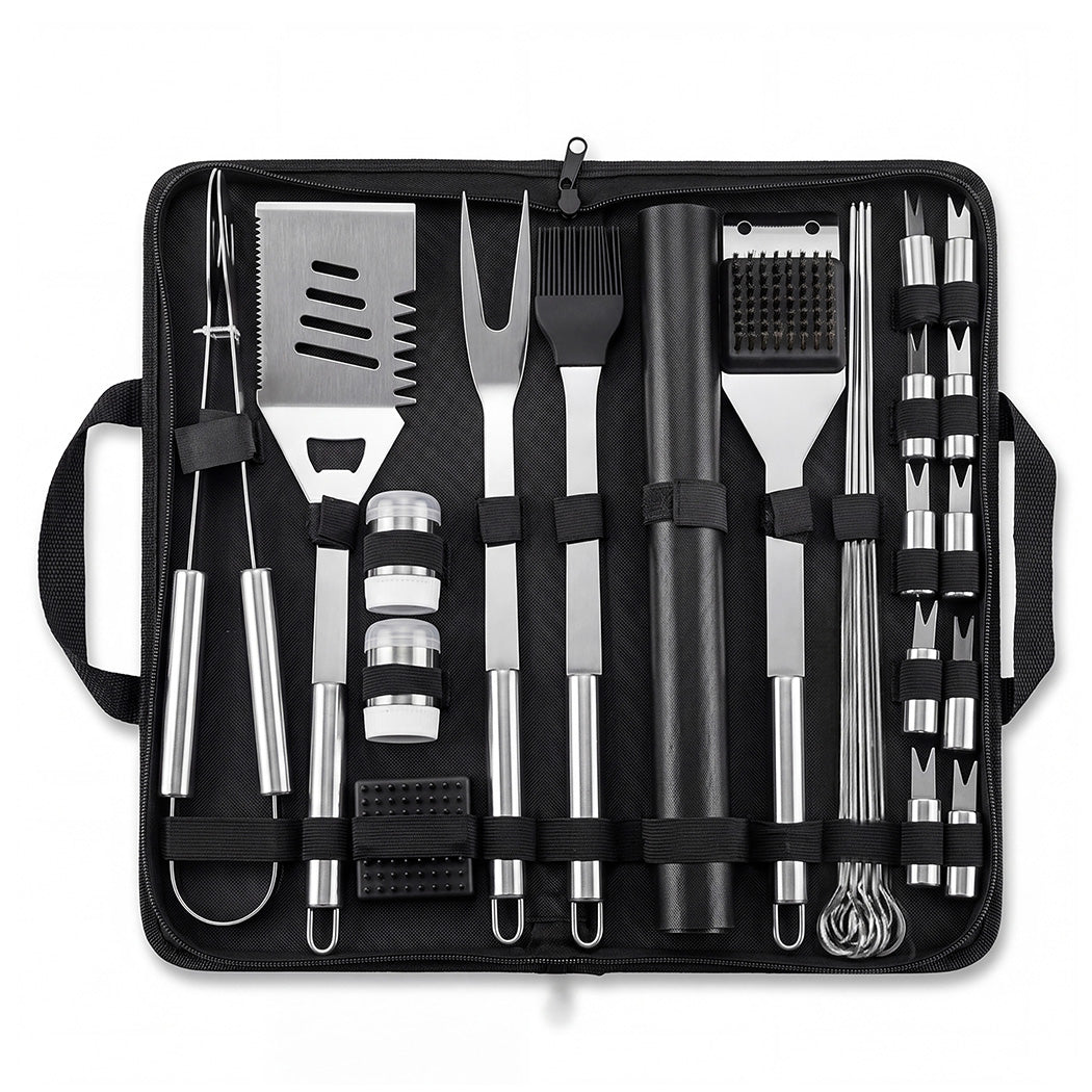 Moyasu 29Pcs BBQ Tool Set Stainless Steel Grill Cook Barbecue Grill Utensils Kit
