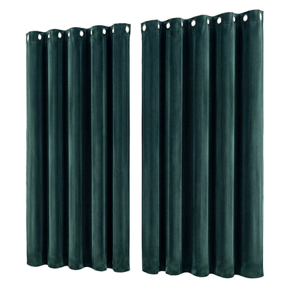 Marlow Blackout Curtains 2-Panel Velvet Room Darkening Eyelet Curtains 180x230cm