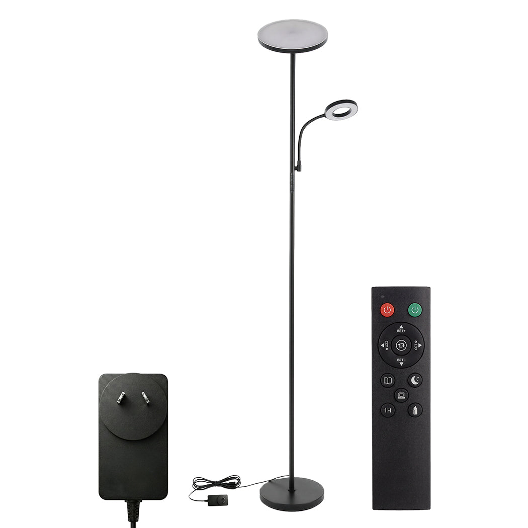 Emitto Modern Floor Lamp 2-in-1 Adjustable Reading Light Remote Control Timer