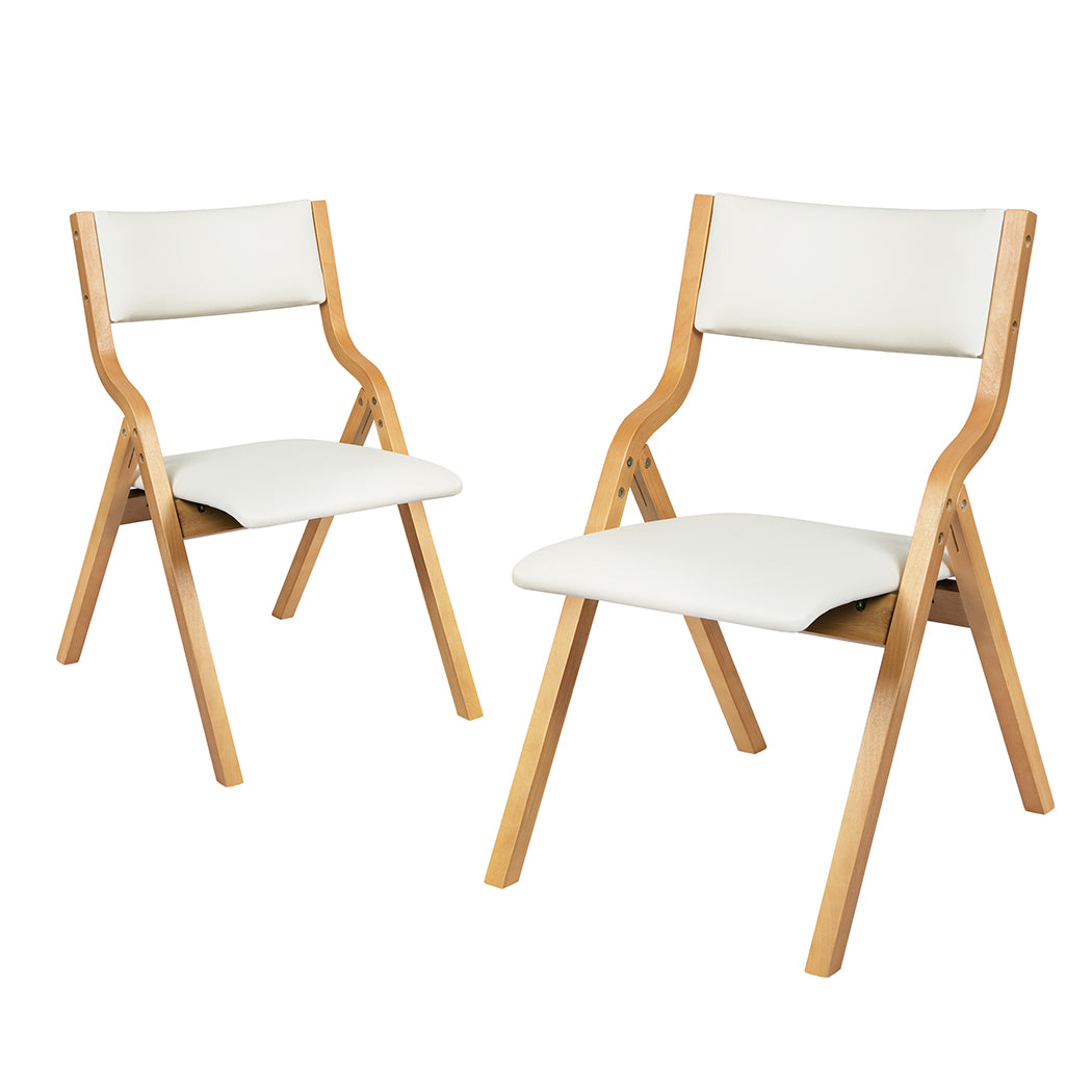 Modern 8x Dining Chairs Foldable PU Beige  Multipurpose Use