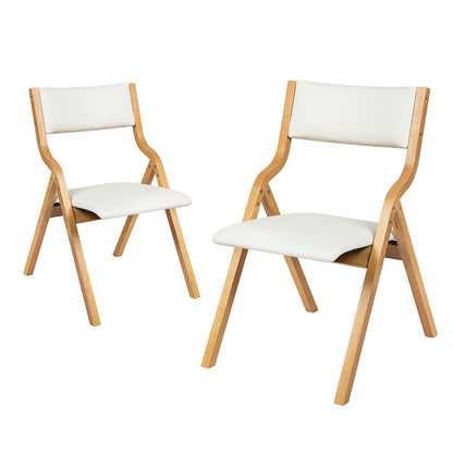 Modern 8x Dining Chairs Foldable PU Beige  Multipurpose Use