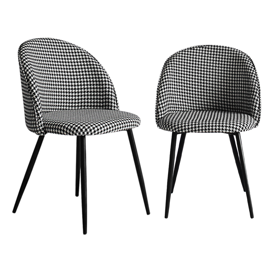 Luxury 2x Dining Chairs Kitchen Cafe Black and White  Foldable