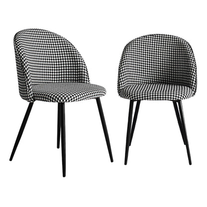 Luxury 2x Dining Chairs Kitchen Cafe Black and White  Foldable