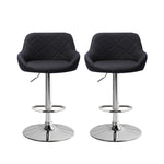 2x Bar Stools Kitchen Barstools - Black