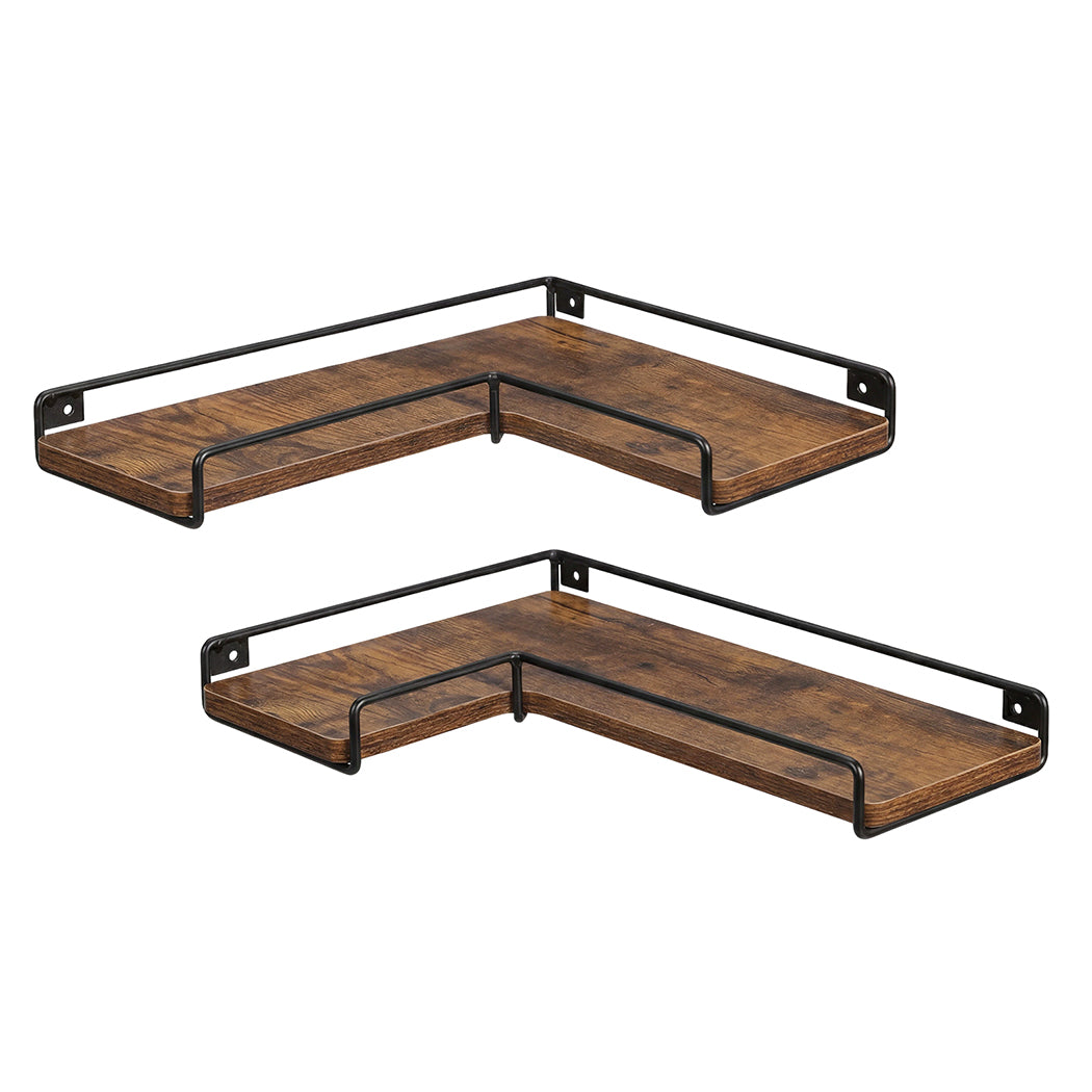 Floating Corner Wall Shelves 2pc Display Storage | HomeAndLiving