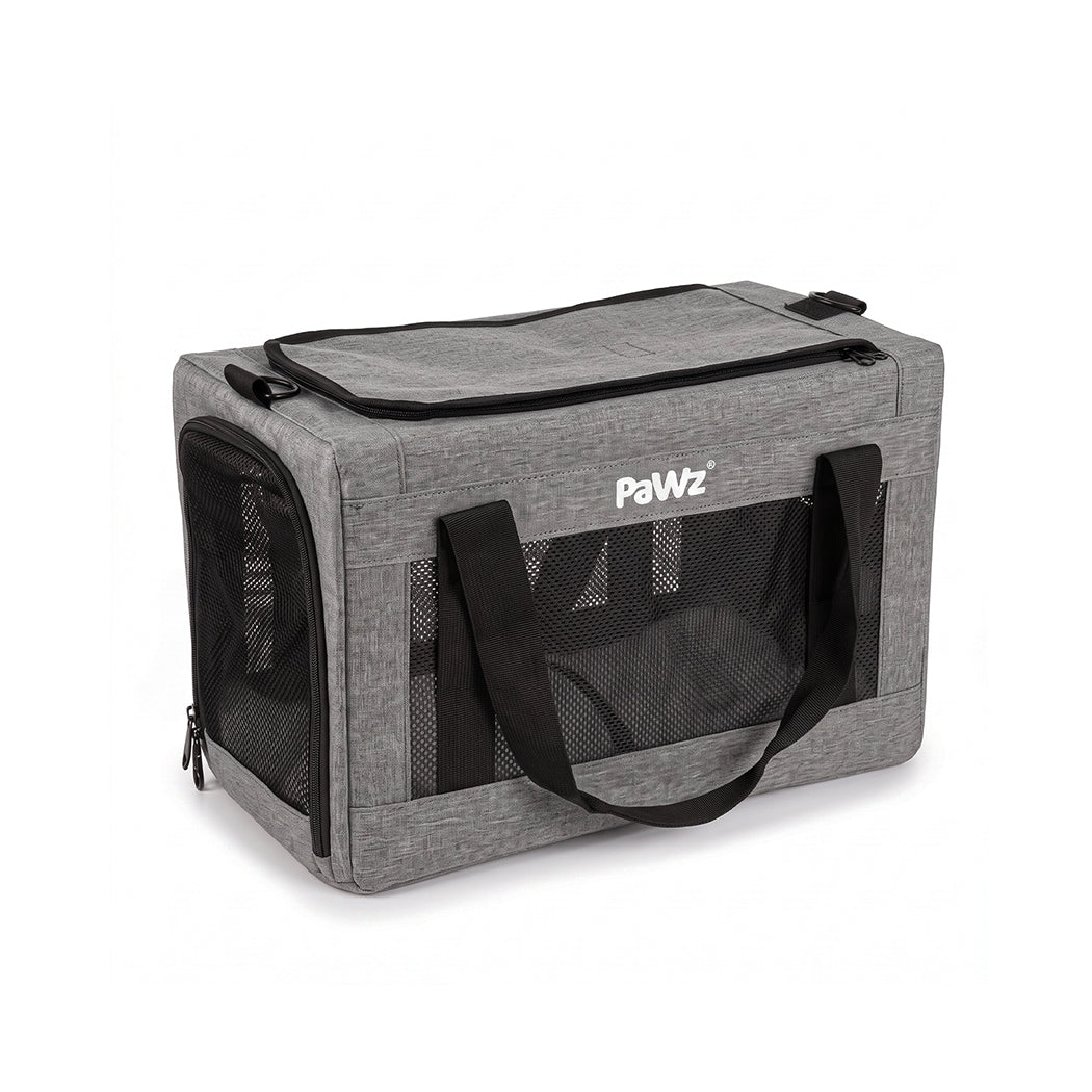 Cat Carrier Mesh Windows Grey 42x23x28cm