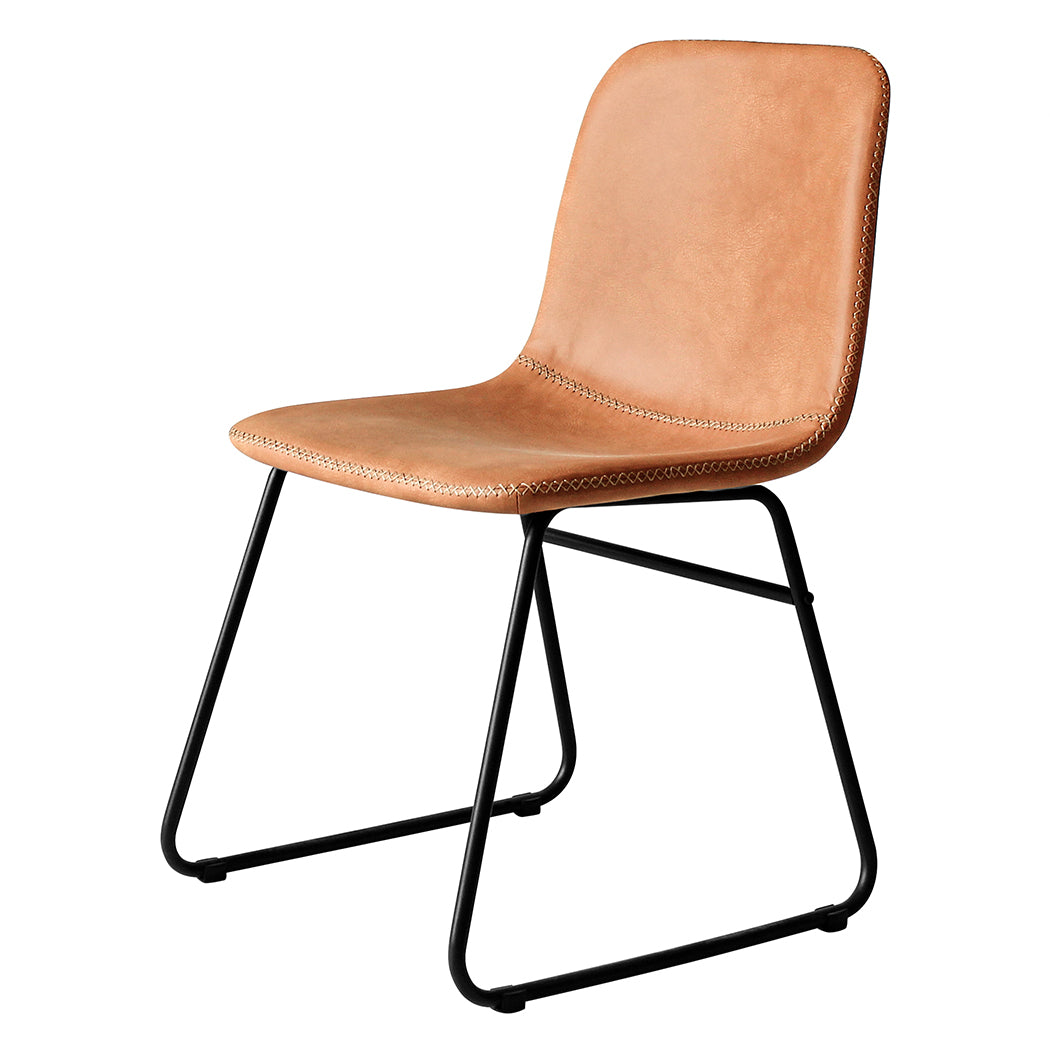Ergonomic 2x Dining Chairs Kitchen Table Brown  Foldable Function