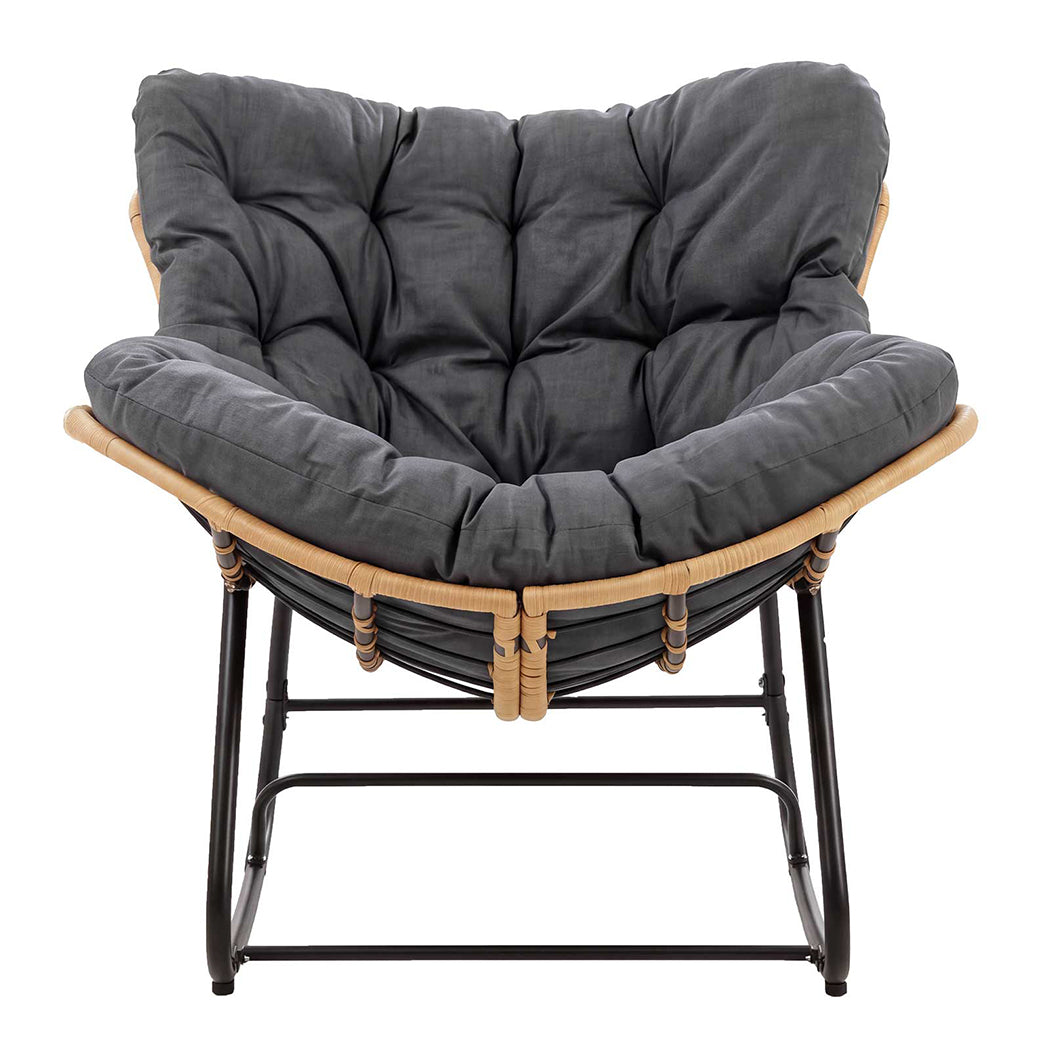 Rocking Chair Thick Cushion Grey 82x95x71cm
