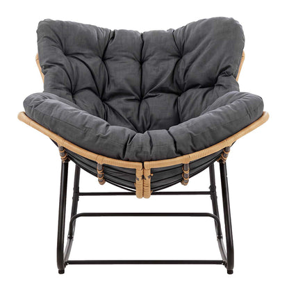 Rocking Chair Thick Cushion Grey 82x95x71cm