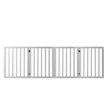 Wooden Pet Gate Dog Fence Foldable Barrier Door 4 Panel White/Grey