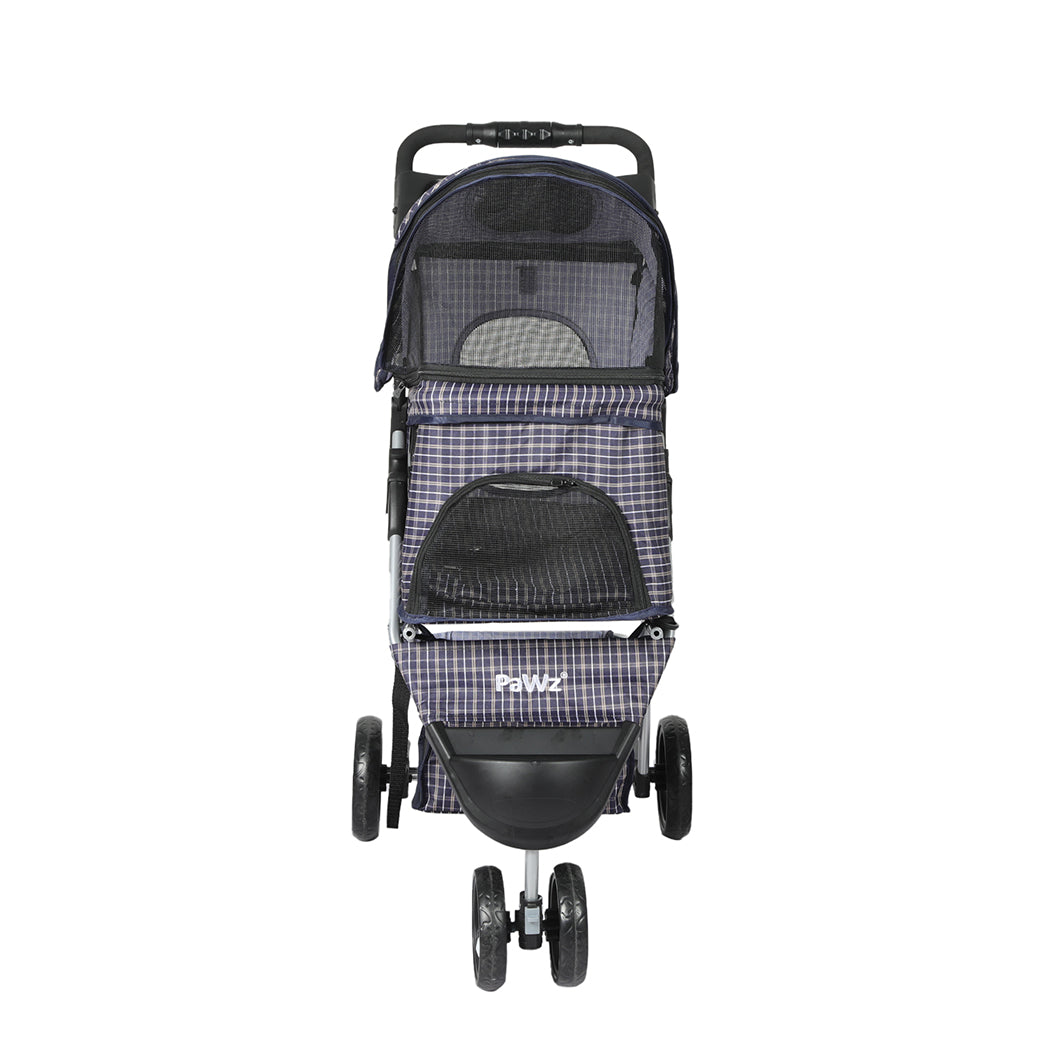 Large Pet Stroller Dog Cat Carrier Plaid - Stylish