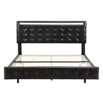 Ergonomic Floating Bed Frame Queen with Headboard LED Lights Mattress