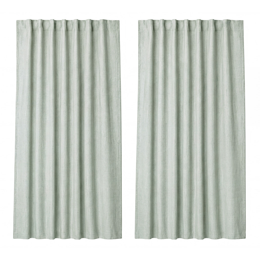 Marlow 2 Panels Blackout Curtains Linen Look Curtain Draperies Window Green