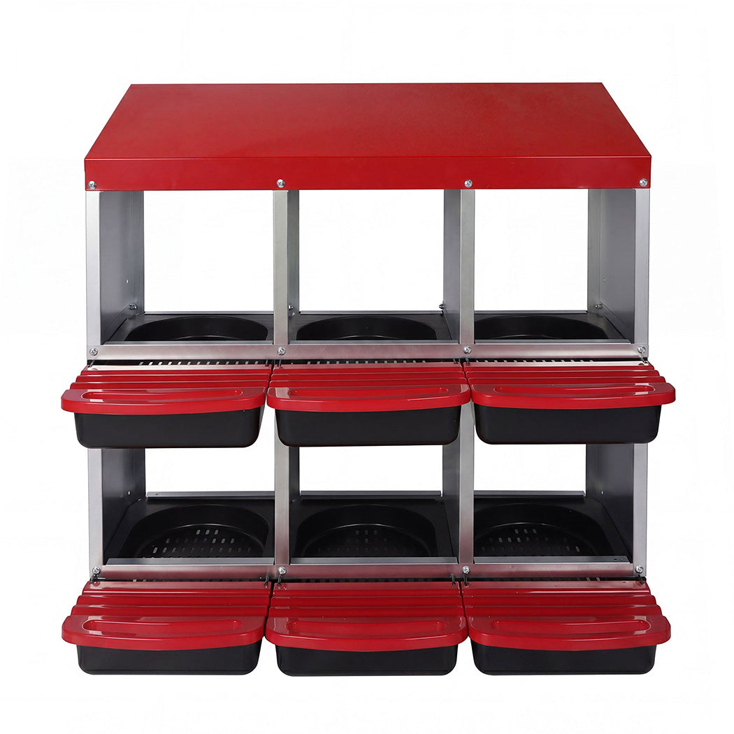 Pawz Chicken Hen Coop Hutch 6 Hole Double Layer Roll Away Lay Egg Nesting Box