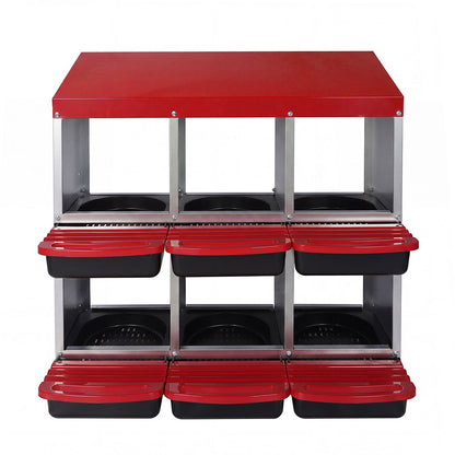 Pawz Chicken Hen Coop Hutch 6 Hole Double Layer Roll Away Lay Egg Nesting Box