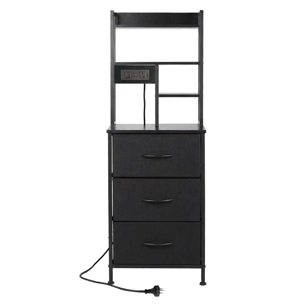 Bedside Table With Charging Station 41x30x115cm