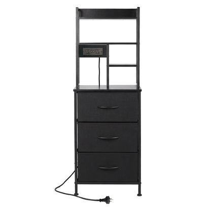 Bedside Table With Charging Station 41x30x115cm