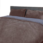 Two-sided Bedding Quilt Cover Flannel Taupe Super King