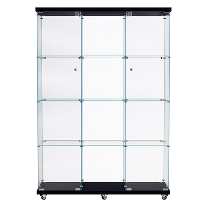 Luxury 169cm Tall Glass Display Cabinet 4 Tier  Scandi Inspired