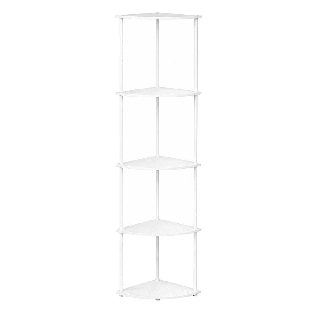 Corner Bookshelf Adjustable White 37.5x27.5x138cm