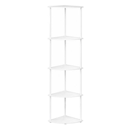 Corner Bookshelf Adjustable White 37.5x27.5x138cm