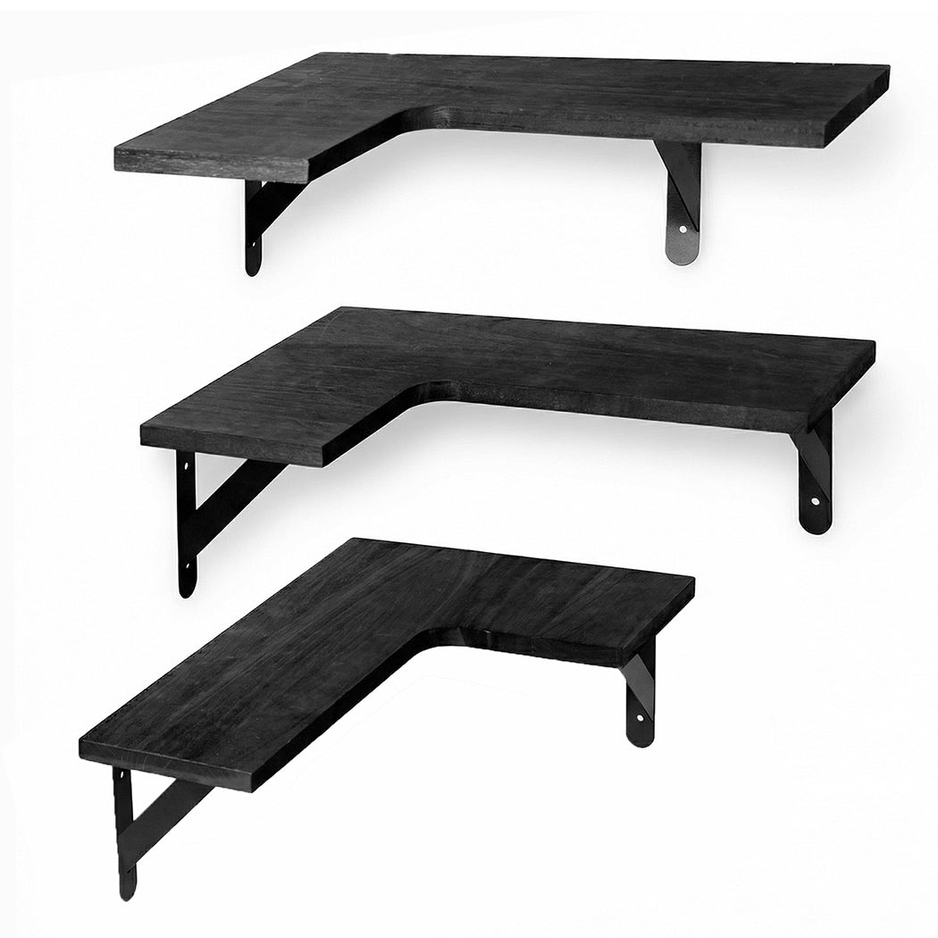 Corner Floating Shelves 3pc L-Shaped Wall | HomeAndLiving - 3