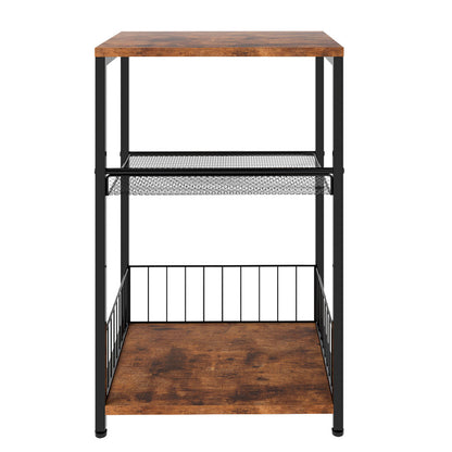 3-Tier Side Table Storage 40x30x60cm